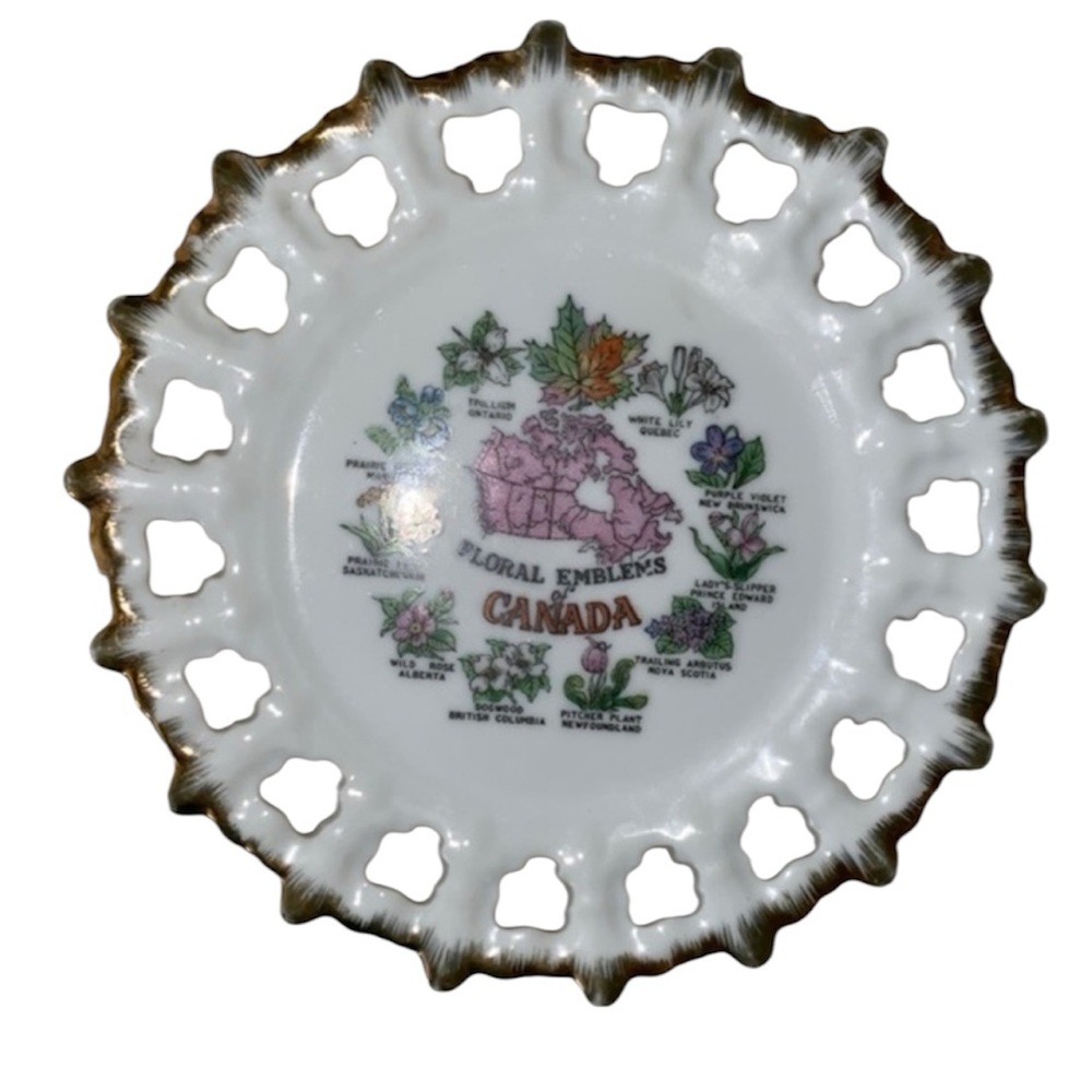 Tennessee & Floral Emblems of Canada Antique Collector Wall Plates Set of 2 - Picture 4 of 6